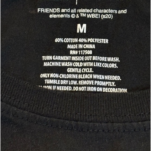 Friends Long Sleeve Crop Top Black Medium - Picture 5 of 7